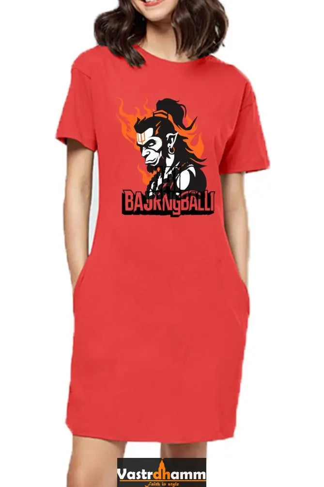 Hanuman Flying HighT-Shirts Dress for Women Vastrdhamm