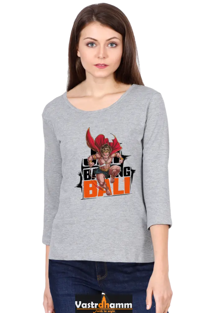 Hanuman Garuda FlightRound Neck Full Sleeve T-Shirts for Women Vastrdhamm