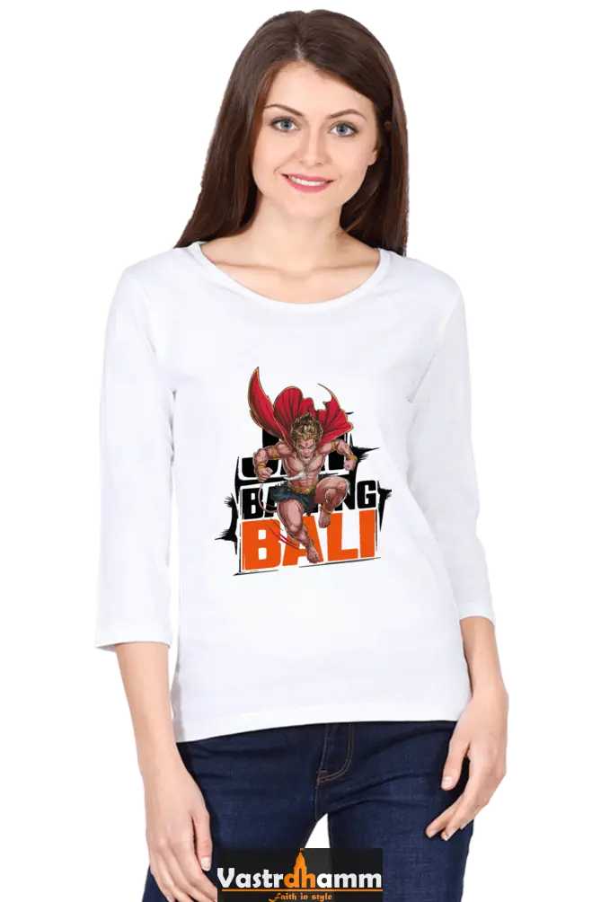 Hanuman Garuda FlightRound Neck Full Sleeve T-Shirts for Women Vastrdhamm