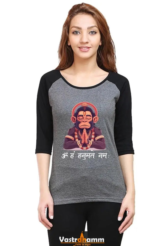 Hanuman Heroic Deeds Raglan Full Sleeve T-Shirts for Women Vastrdhamm