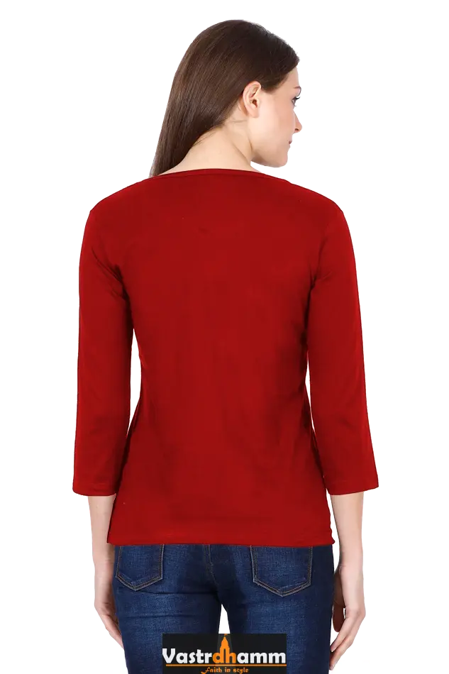 Hanuman Heroic StrengthRound Neck Full Sleeve T-Shirts for Women Vastrdhamm