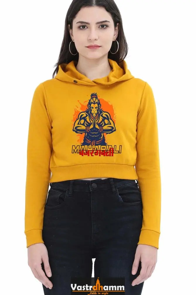 Hanuman Immortal StrengthCrop Hoodies for Women Vastrdhamm