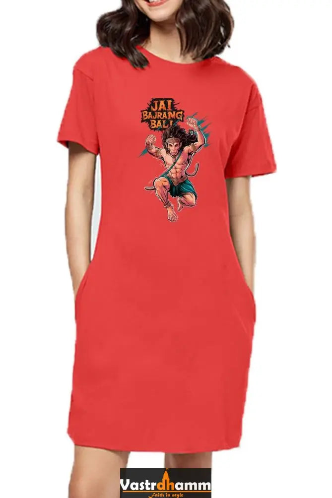 Hanuman Immortal StrengthT-Shirts Dress for Women Vastrdhamm