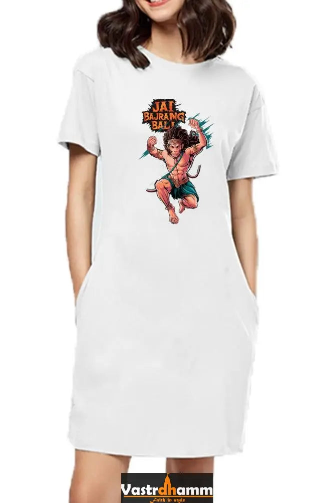 Hanuman Immortal StrengthT-Shirts Dress for Women Vastrdhamm