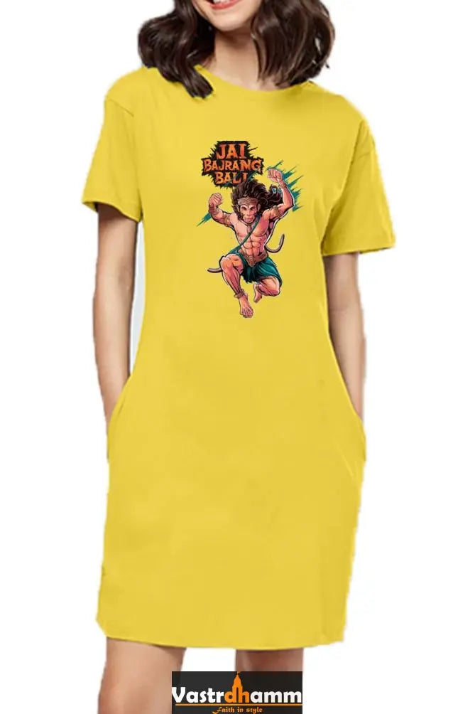 Hanuman Immortal StrengthT-Shirts Dress for Women Vastrdhamm