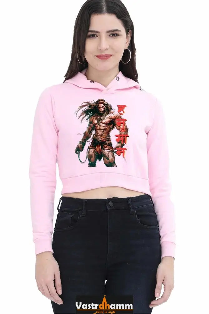 Hanuman Immortal ValorCrop Hoodies for Women Vastrdhamm