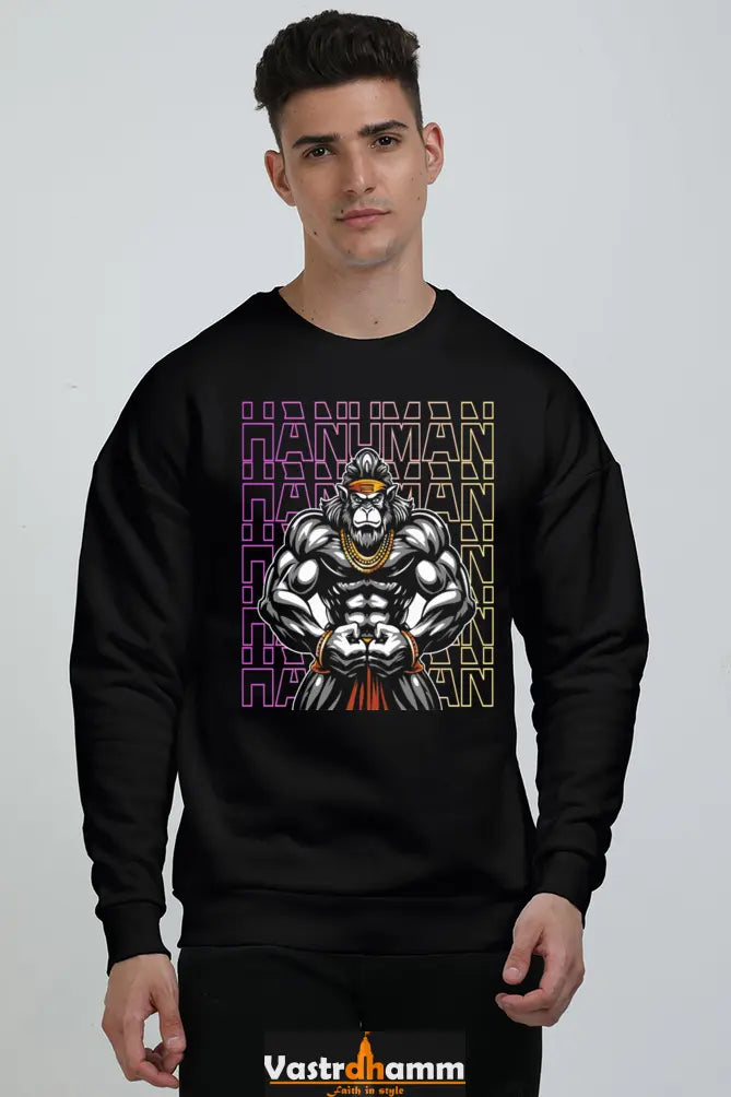 Hanuman Infinite Courage Oversized Sweatshirt T-Shirts for Men Vastrdhamm