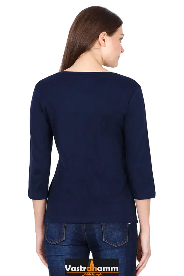 Hanuman Infinite CourageRound Neck Full Sleeve T-Shirts for Women Vastrdhamm