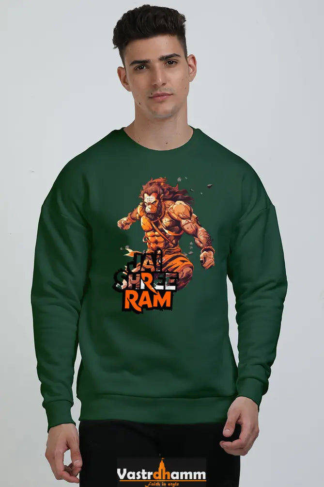 Hanuman Jai Shree Ram Oversized Sweatshirt T-Shirts for Men Vastrdhamm