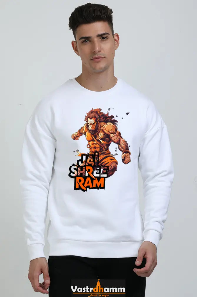 Hanuman Jai Shree Ram Oversized Sweatshirt T-Shirts for Men Vastrdhamm