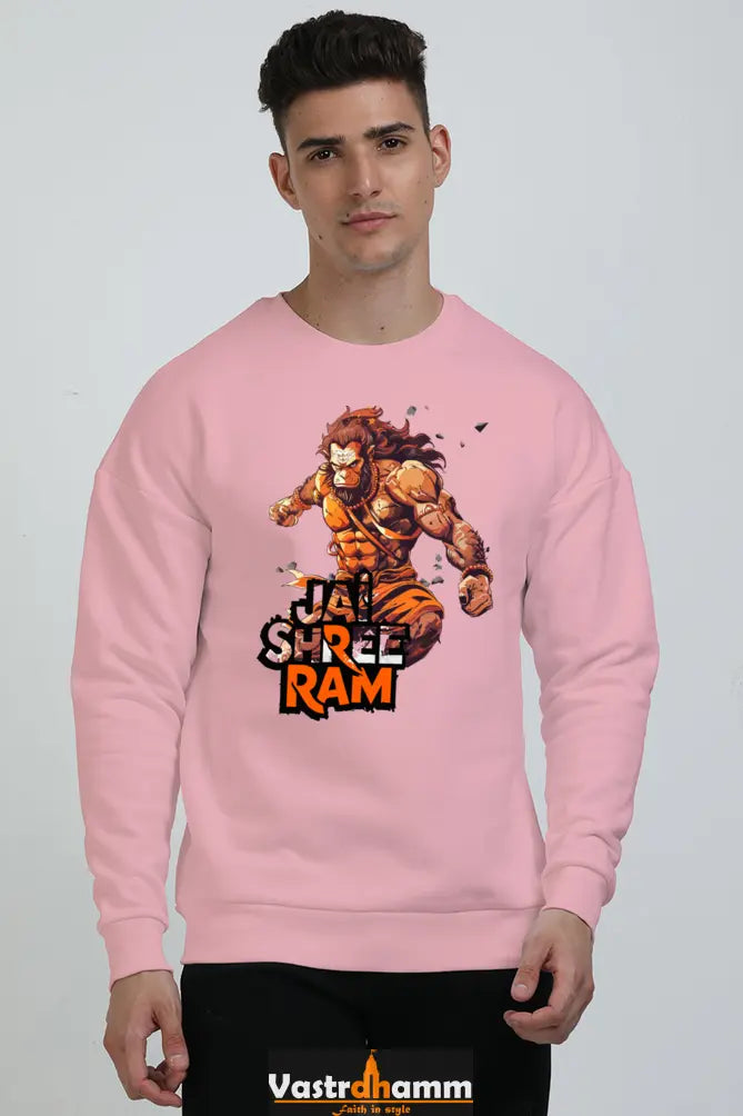Hanuman Jai Shree Ram Oversized Sweatshirt T-Shirts for Men Vastrdhamm
