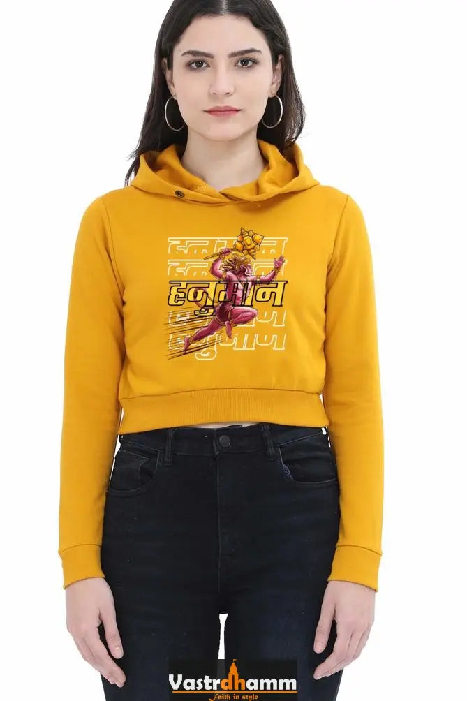 Hanuman Jai Shree RamCrop Hoodies for Women Vastrdhamm