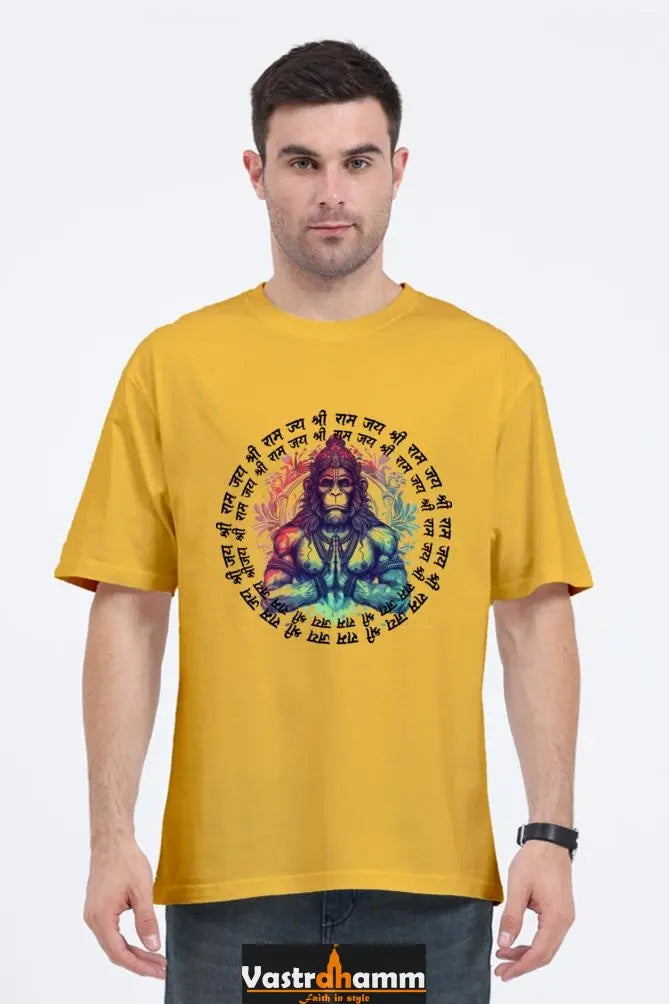 Hanuman Majestic Devotion Oversized Classic T-Shirts for Men Vastrdhamm