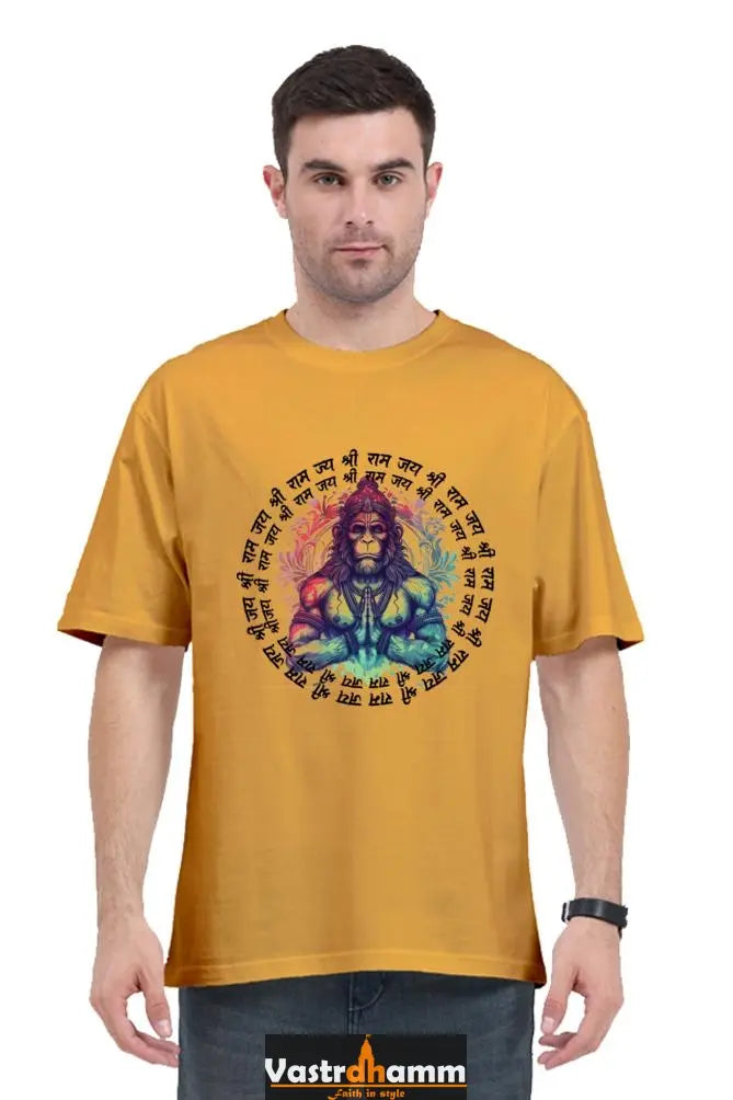 Hanuman Majestic Devotion Oversized Classic T-Shirts for Men Vastrdhamm