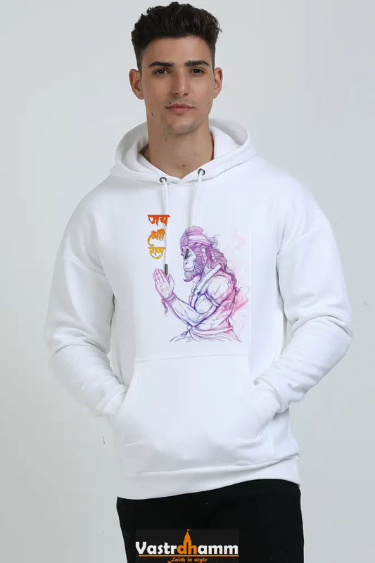Hanuman Majestic Devotion Oversized Hooded Sweatshirt T-Shirts for Men Vastrdhamm