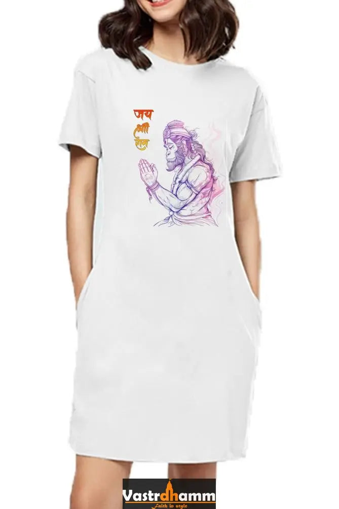 Hanuman Majestic DevotionT-Shirts Dress for Women Vastrdhamm