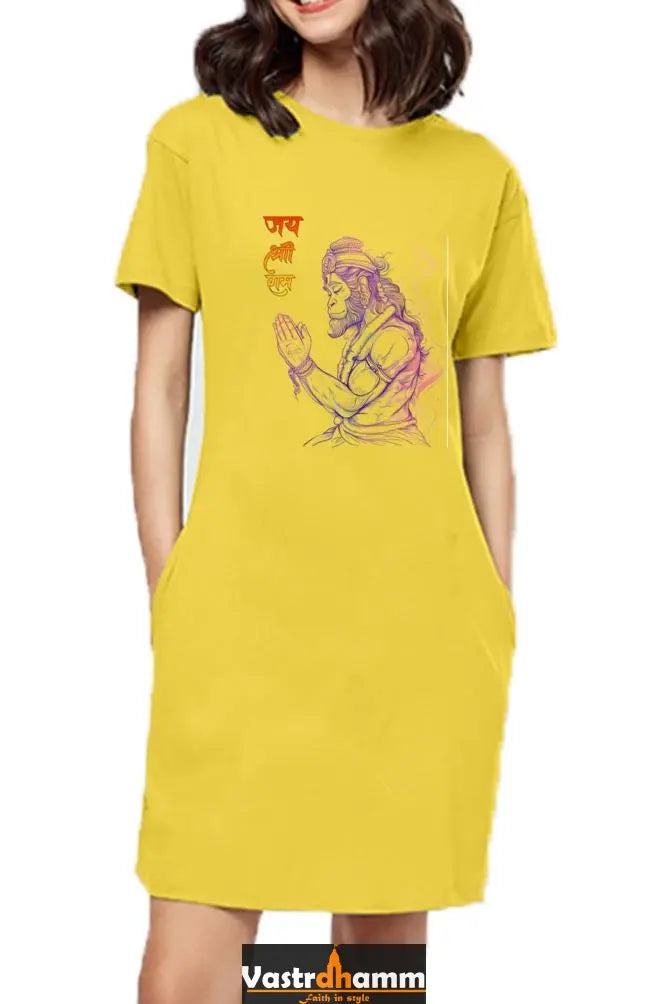 Hanuman Majestic DevotionT-Shirts Dress for Women Vastrdhamm