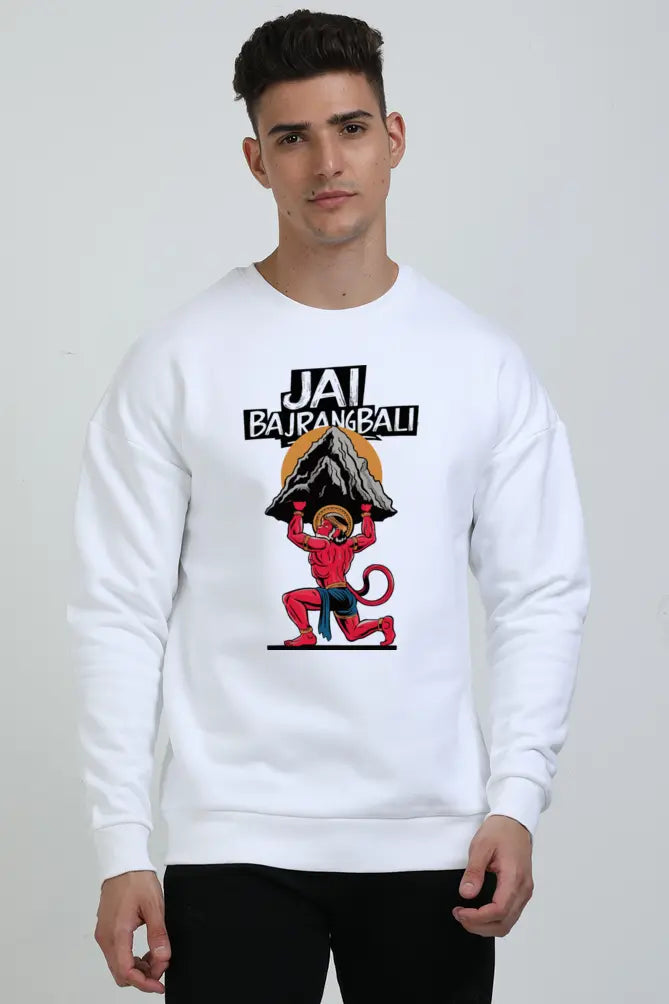 Hanuman Mighty Devotee Oversized Sweatshirt T-Shirts for Men Vastrdhamm