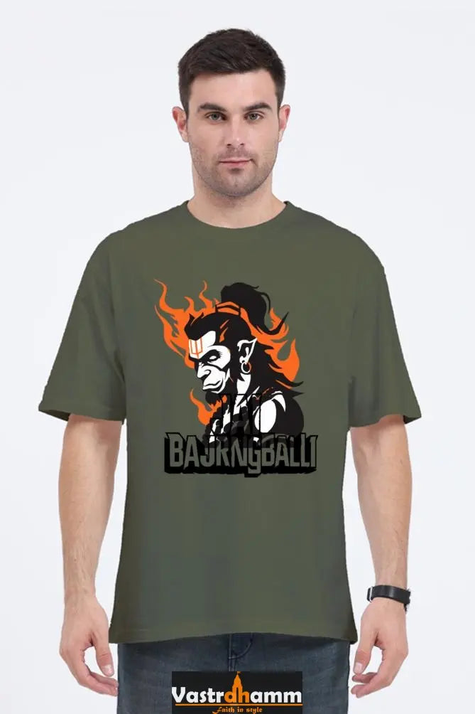 Hanuman Mighty Hero Oversized Classic T-Shirts for Men Vastrdhamm