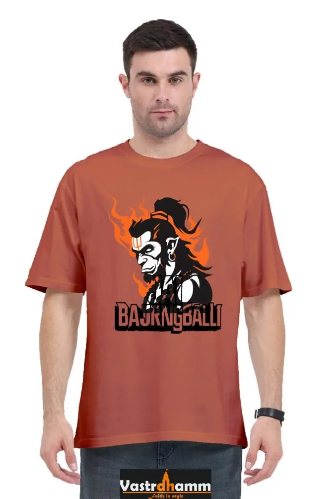 Hanuman Mighty Hero Oversized Classic T-Shirts for Men Vastrdhamm