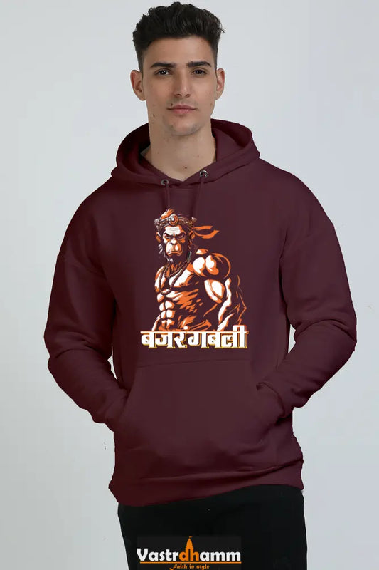 Hanuman Mighty Hero Oversized Hooded Sweatshirt T-Shirts for Men Vastrdhamm