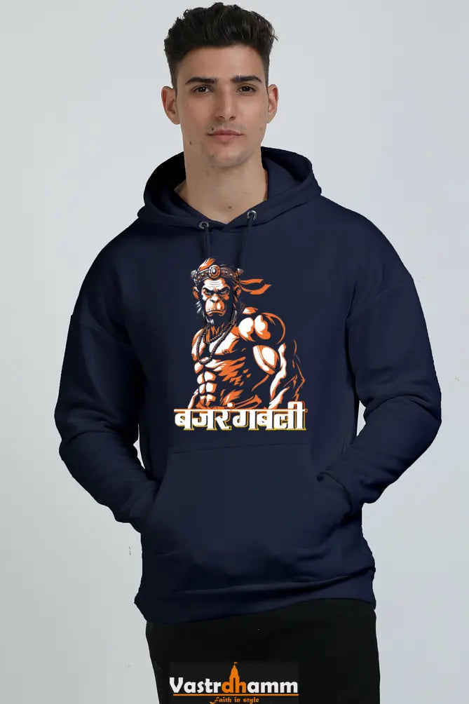 Hanuman Mighty Hero Oversized Hooded Sweatshirt T-Shirts for Men Vastrdhamm