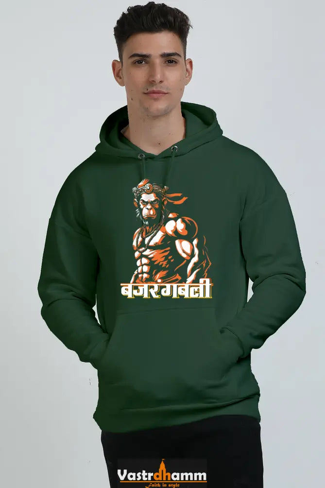 Hanuman Mighty Hero Oversized Hooded Sweatshirt T-Shirts for Men Vastrdhamm
