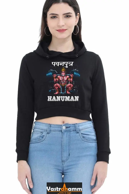 Hanuman Mighty HeroCrop Hoodies for Women Vastrdhamm