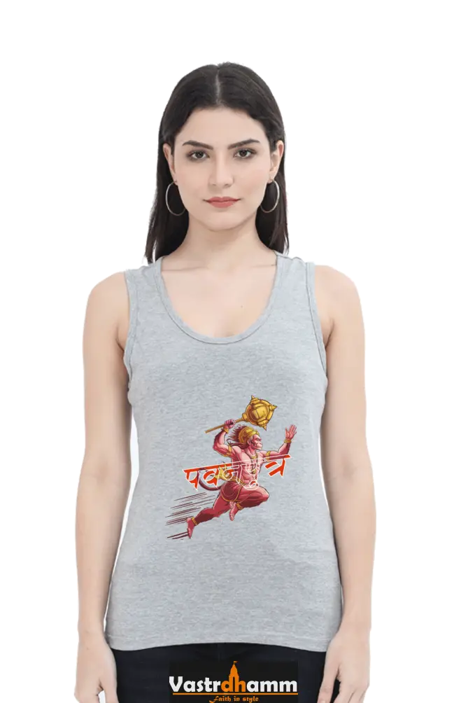 Hanuman Mighty HeroTank Top T-Shirts for Women Vastrdhamm