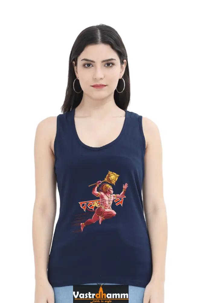 Hanuman Mighty HeroTank Top T-Shirts for Women Vastrdhamm
