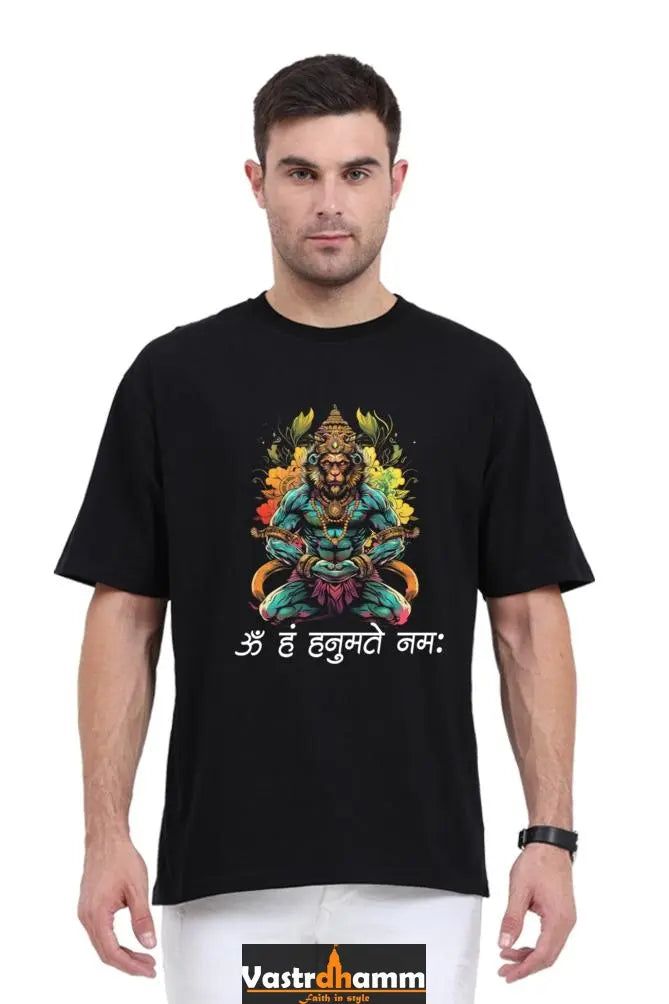 Hanuman Motivational Oversized Classic T-Shirts for Men Vastrdhamm