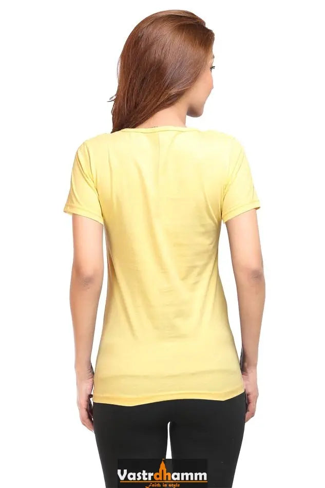 Hanuman Mountain Carrier Round Neck Half Sleeve Classic T-Shirts for Women Vastrdhamm