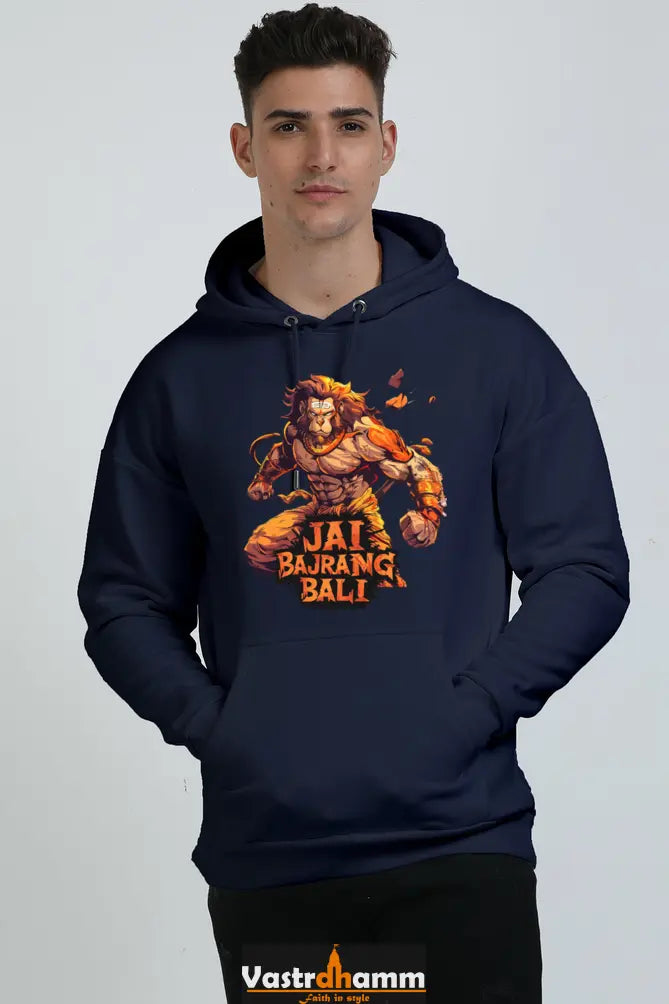 Hanuman Mountain Lifter Oversized Hooded Sweatshirt T-Shirts for Men Vastrdhamm