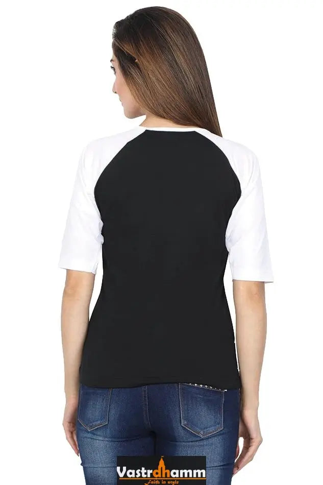 Hanuman Mountain Lifter Raglan Full Sleeve T-Shirts for Women Vastrdhamm