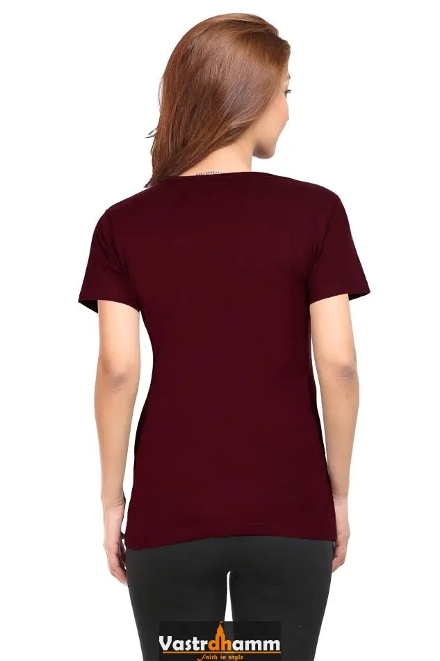 Hanuman Mountain Lifter Round Neck Half Sleeve Classic T-Shirts for Women Vastrdhamm