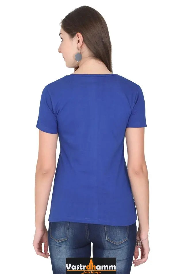 Hanuman Mountain Lifter Round Neck Half Sleeve Classic T-Shirts for Women Vastrdhamm