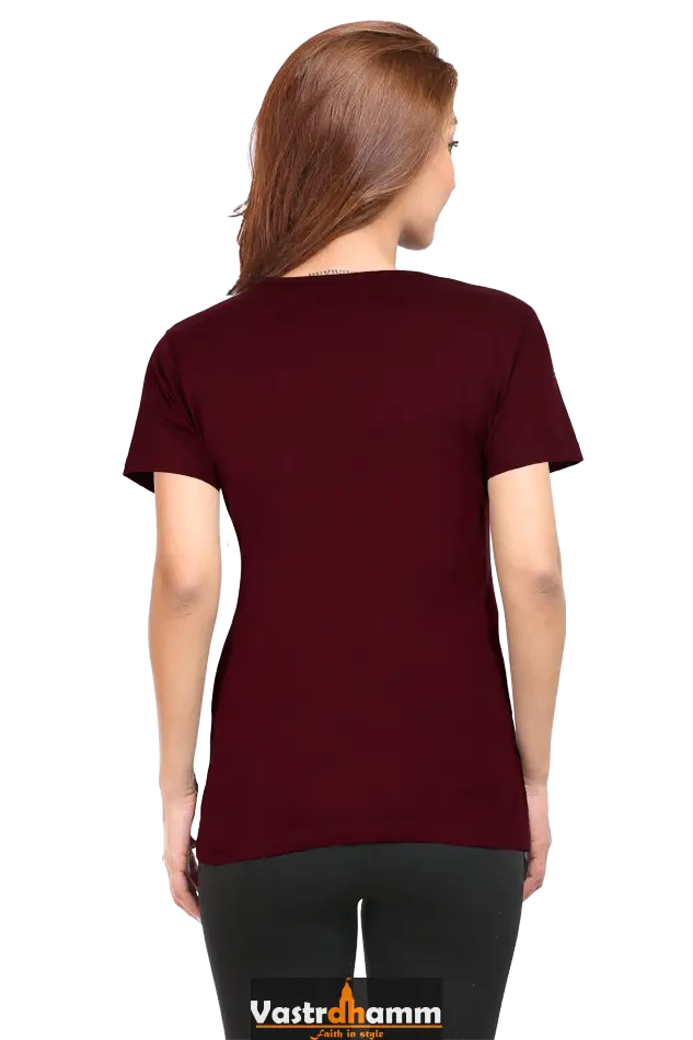 Hanuman Mountain Lifter Round Neck Half Sleeve Classic T-Shirts for Women Vastrdhamm
