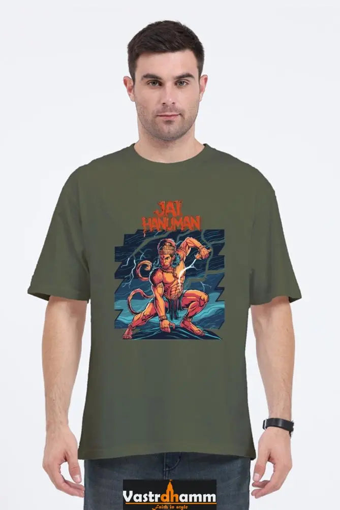 Hanuman Sacred Might Oversized Classic T-Shirts for Men Vastrdhamm