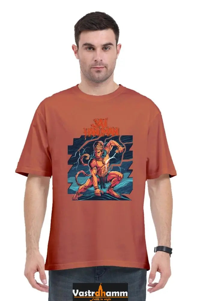 Hanuman Sacred Might Oversized Classic T-Shirts for Men Vastrdhamm