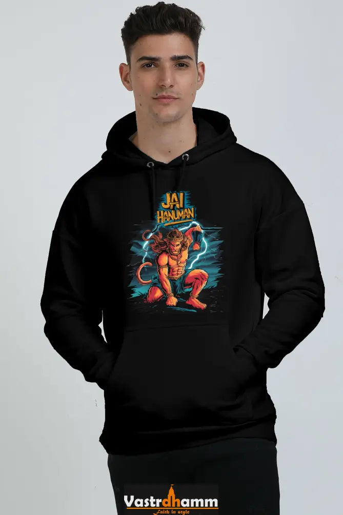 Hanuman Sacred Might Oversized Hooded Sweatshirt T-Shirts for Men Vastrdhamm