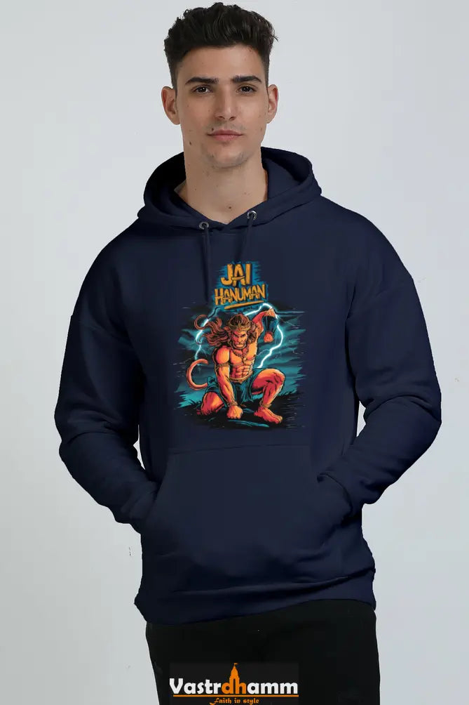 Hanuman Sacred Might Oversized Hooded Sweatshirt T-Shirts for Men Vastrdhamm