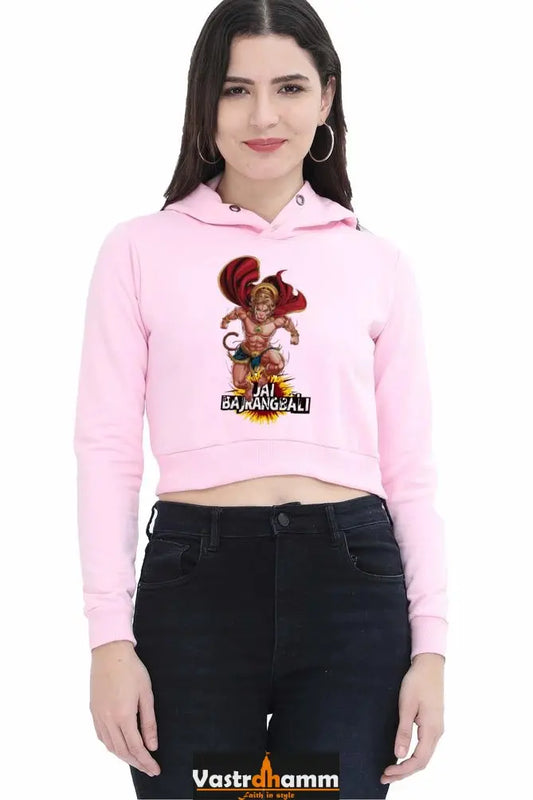 Hanuman Sacred MightCrop Hoodies for Women Vastrdhamm