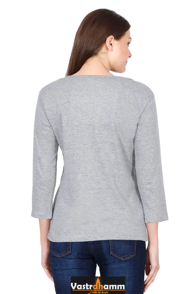 Hanuman Sacred MightRound Neck Full Sleeve T-Shirts for Women Vastrdhamm