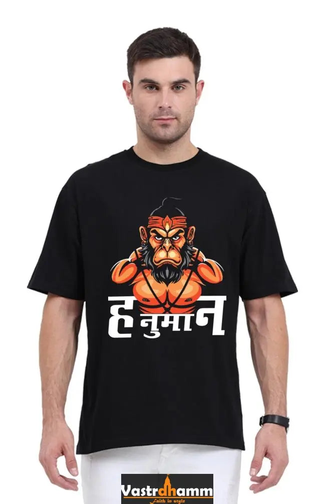 Hanuman Sacred Strength Oversized Classic T-Shirts for Men Vastrdhamm