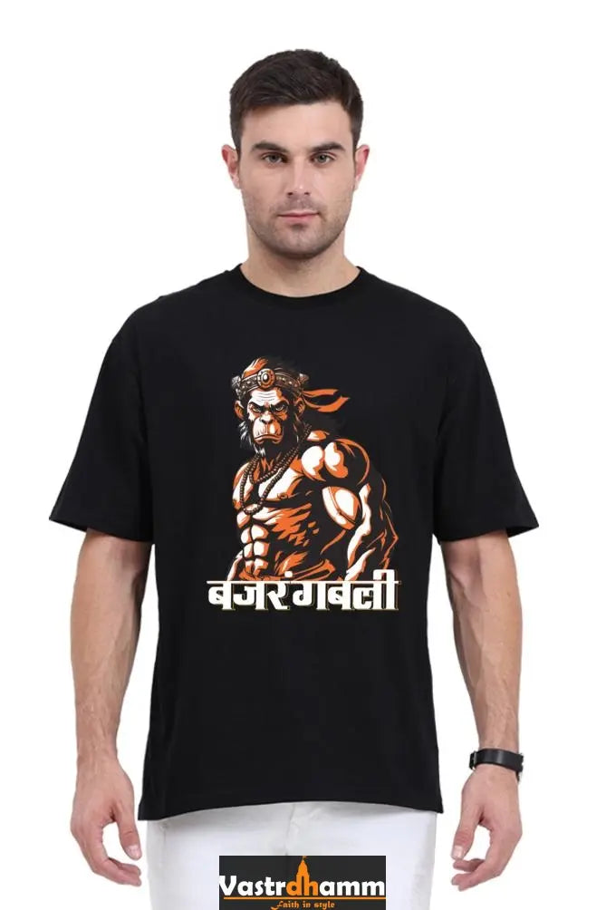 Hanuman Strength Oversized Classic T-Shirts for Men Vastrdhamm