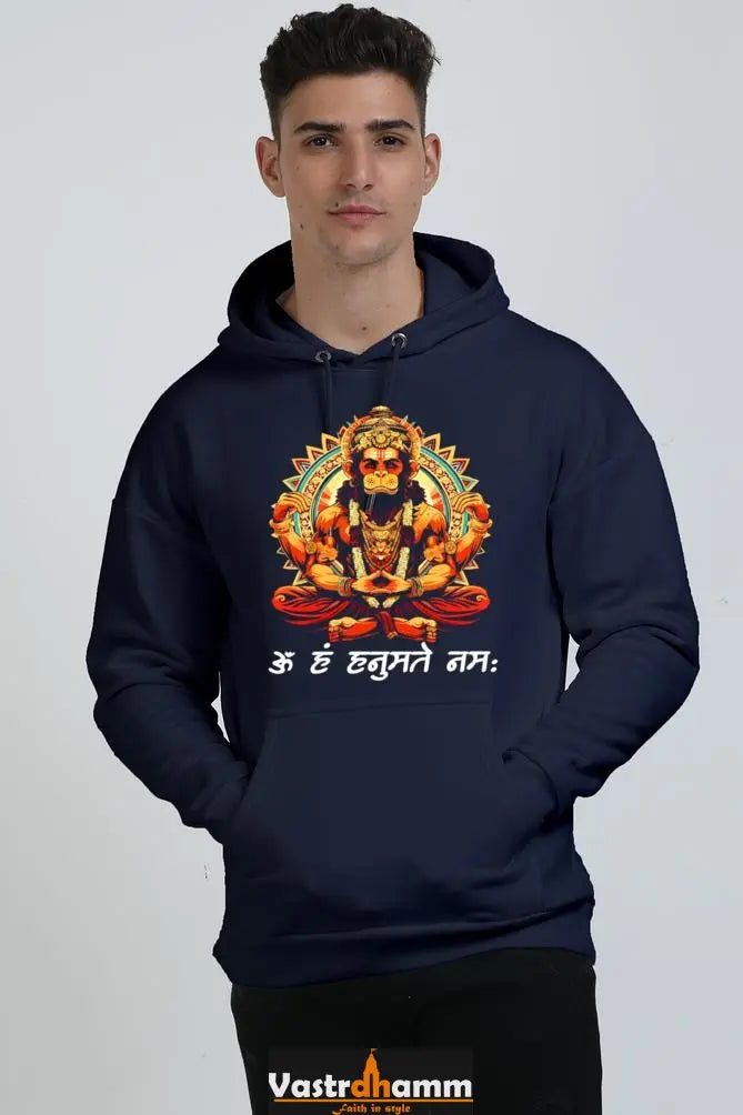 Hanuman Strength Oversized Hooded Sweatshirt T-Shirts for Men Vastrdhamm