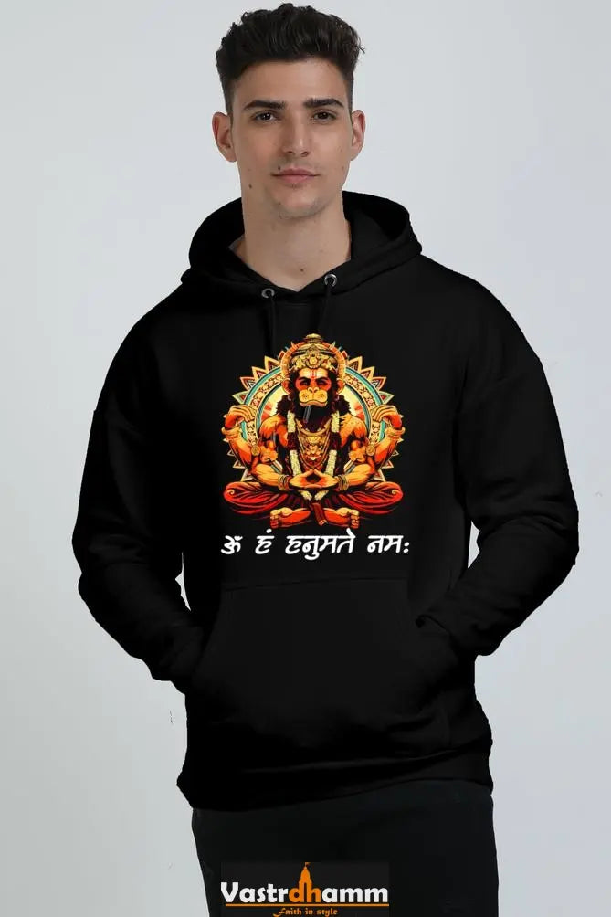 Hanuman Strength Oversized Hooded Sweatshirt T-Shirts for Men Vastrdhamm