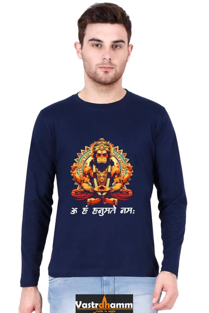 Hanuman Strength Round Neck Full Sleeve T-Shirts for Men Vastrdhamm