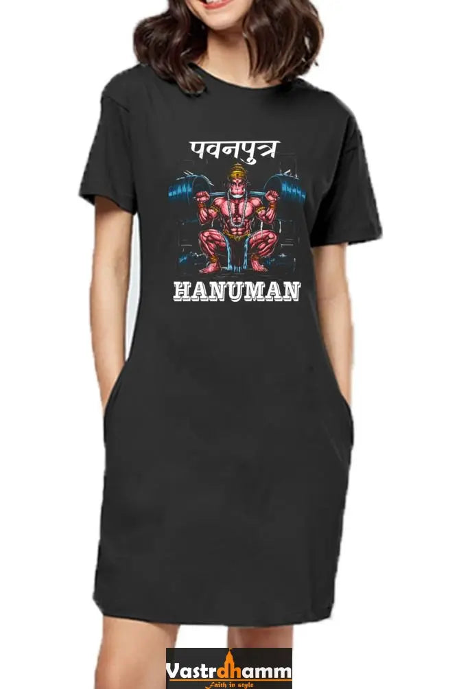 Hanuman Strength T-Shirts Dress for Women Vastrdhamm