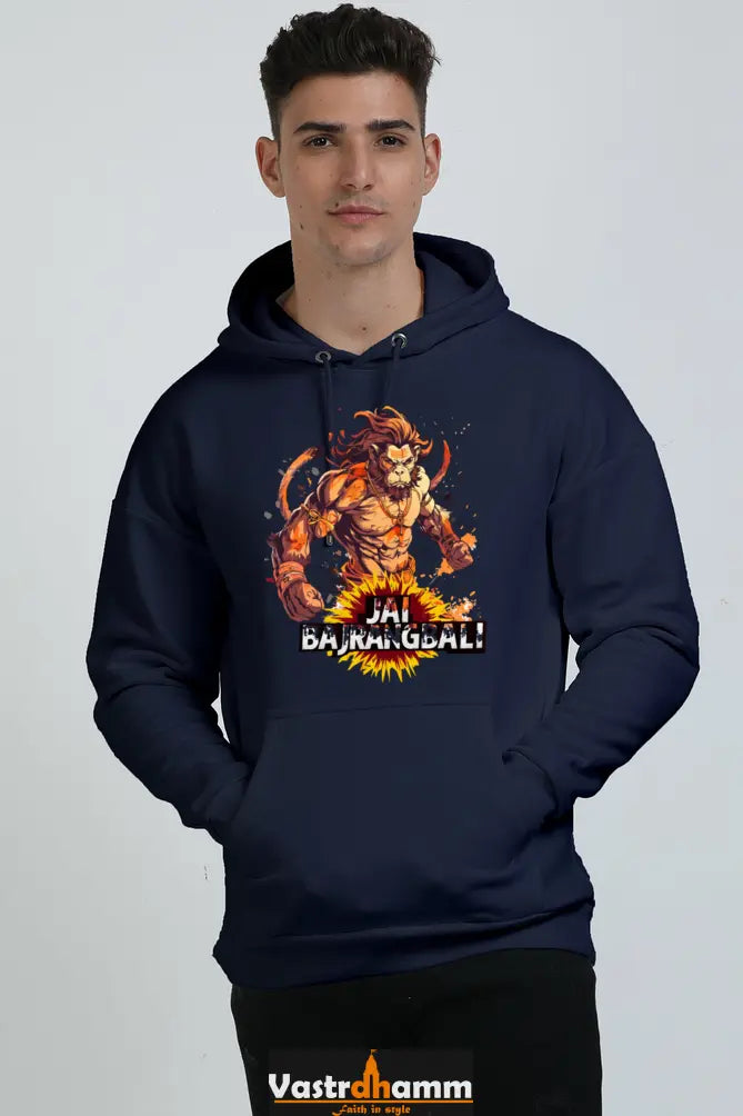 Hanuman Strong Oversized Hooded Sweatshirt T-Shirts for Men Vastrdhamm